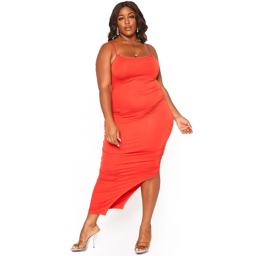spaghetti strap maxi dress plus size Final Sale Plus Size Spaghetti Strap Maxi Dress in Soft Blue