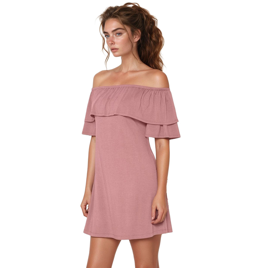 Women's Basic Off Shoulder Midi Dress