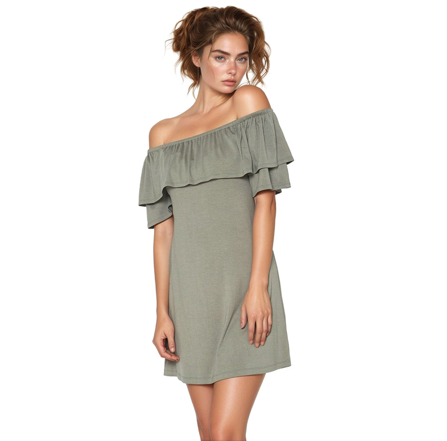 Women's Basic Off Shoulder Midi Dress