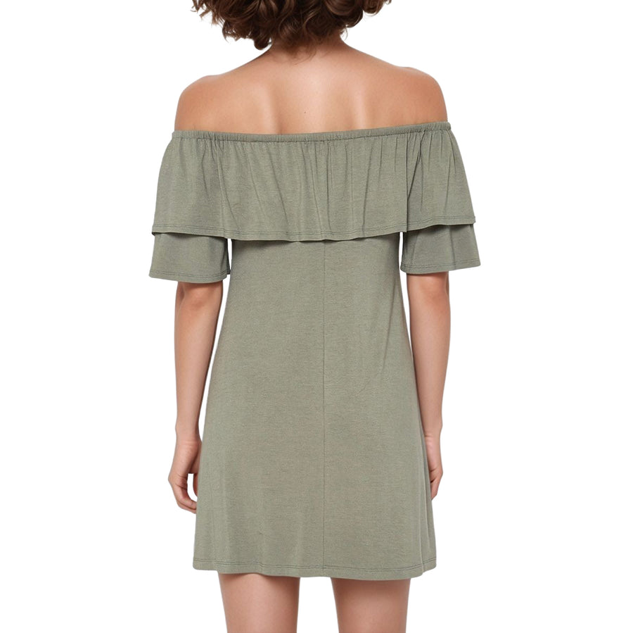 Women's Basic Off Shoulder Midi Dress