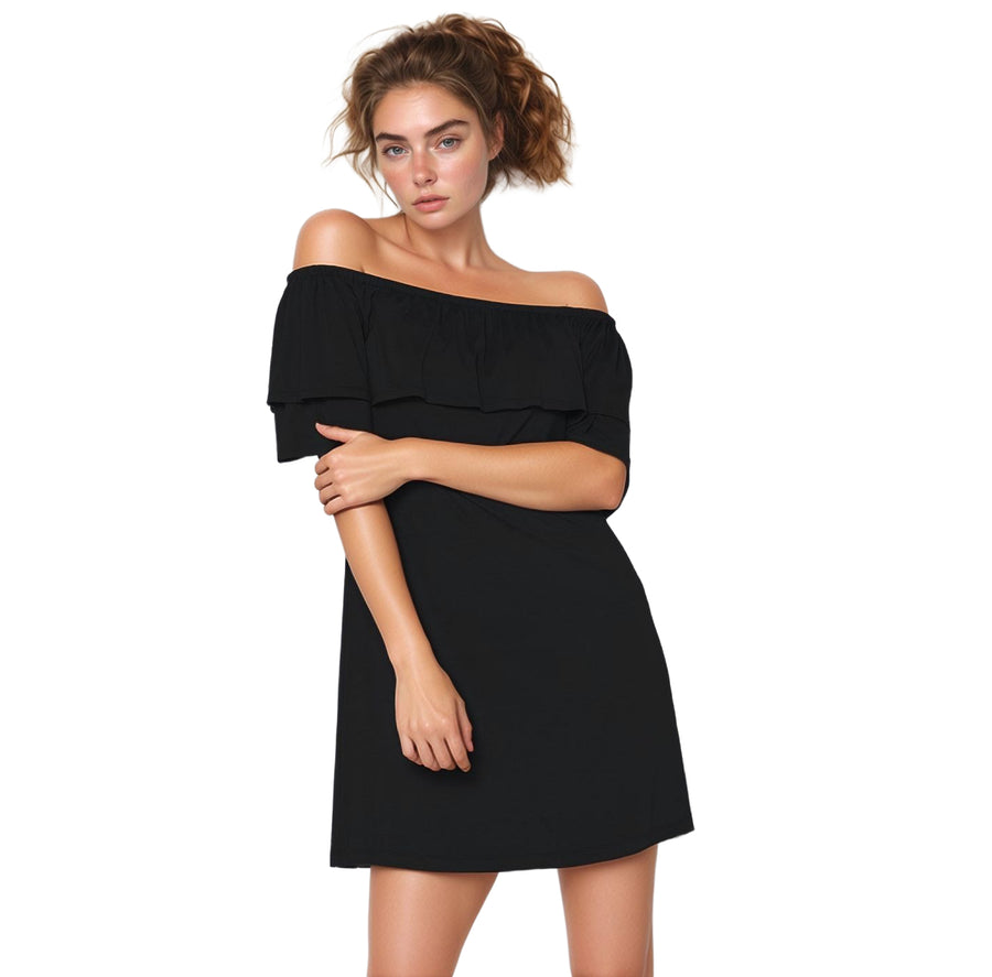 Women's Basic Off Shoulder Midi Dress