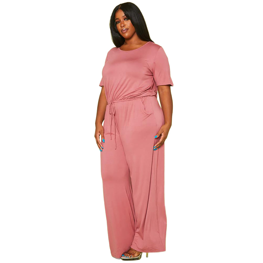 Women's Plus Size Lounge Wide Leg Jumpsuit - shopatkonus