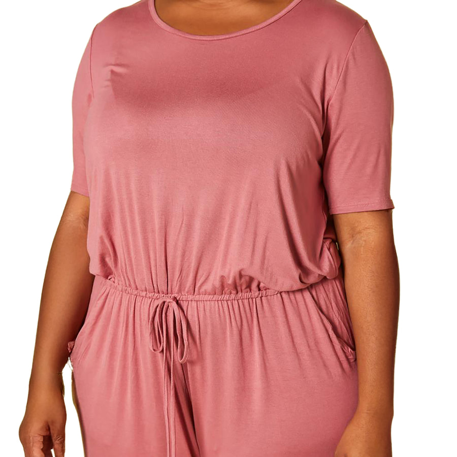 Women's Plus Size Lounge Wide Leg Jumpsuit - shopatkonus