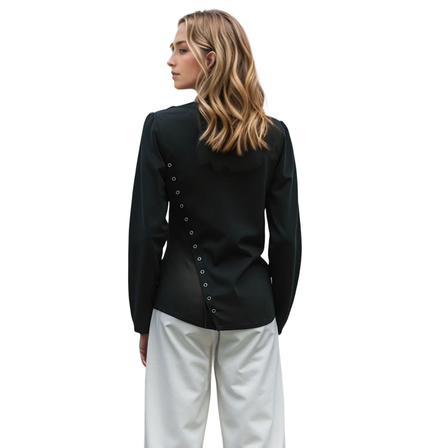 Women's Long Sleeve Button Decorated Top