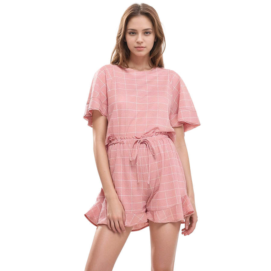 Women's Ruffled Hem High-waist Shorts In Pink