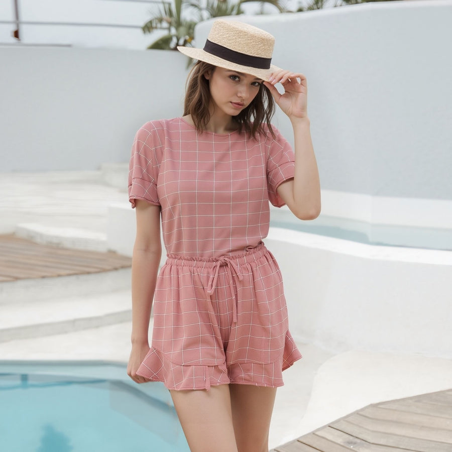 Women's Ruffled Hem High-waist Shorts In Pink