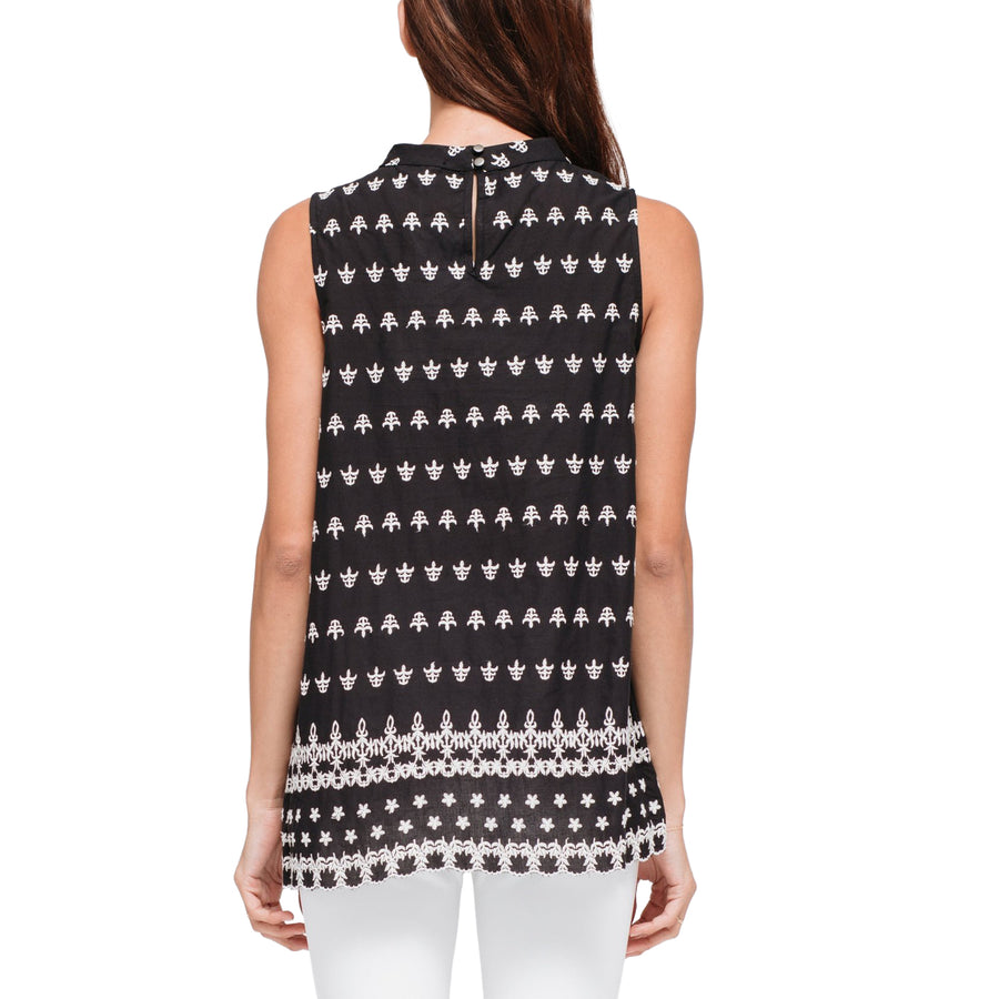 Women's Sleeveless Crochet Trim Top - shopatkonus