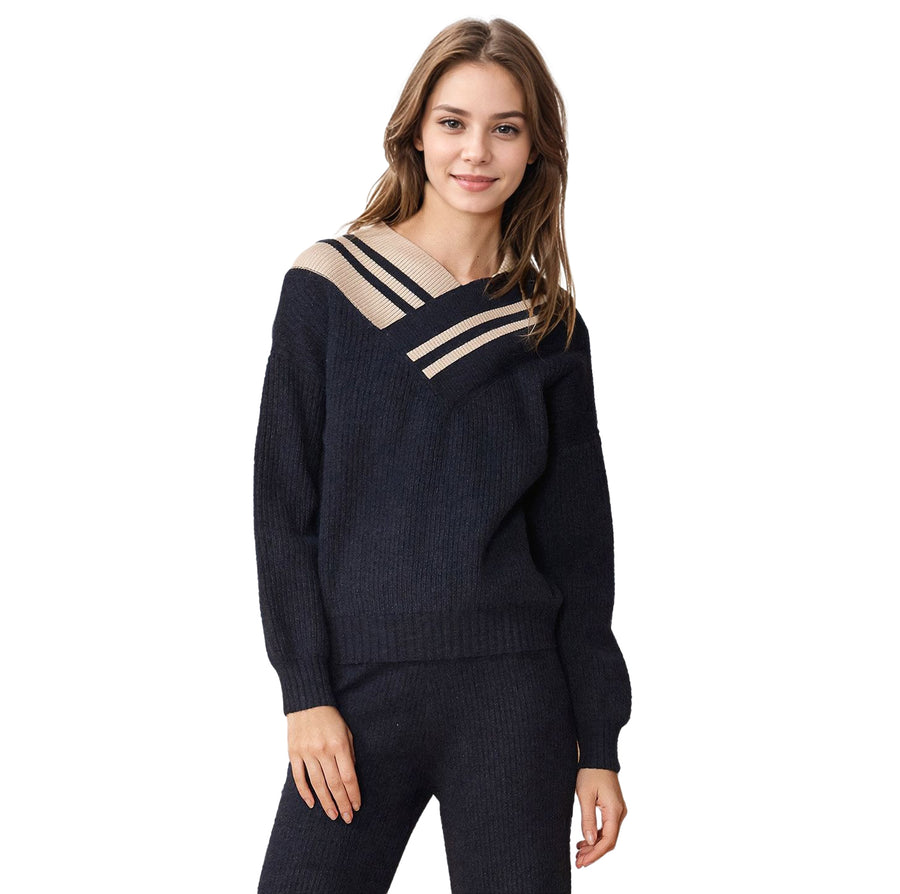 Women's Varsity Sweater in Midnight