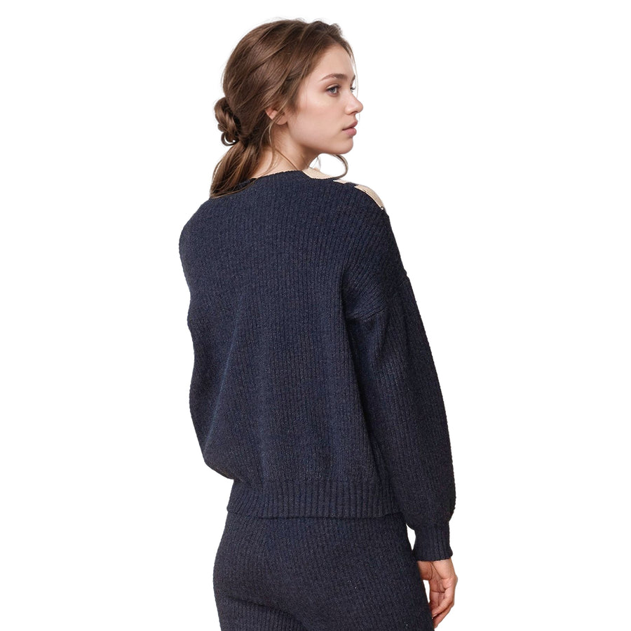 Women's Varsity Sweater in Midnight