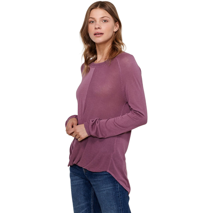 Women's Wrap Hem Sweater In Fig - shopatkonus