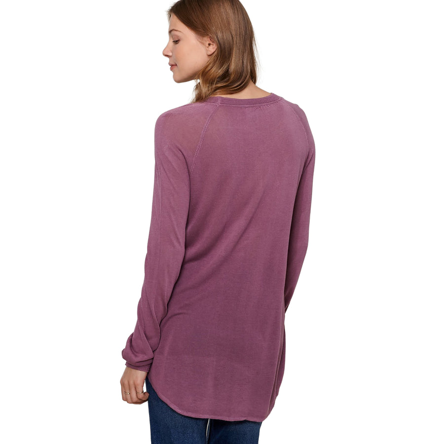 Women's Wrap Hem Sweater In Fig - shopatkonus