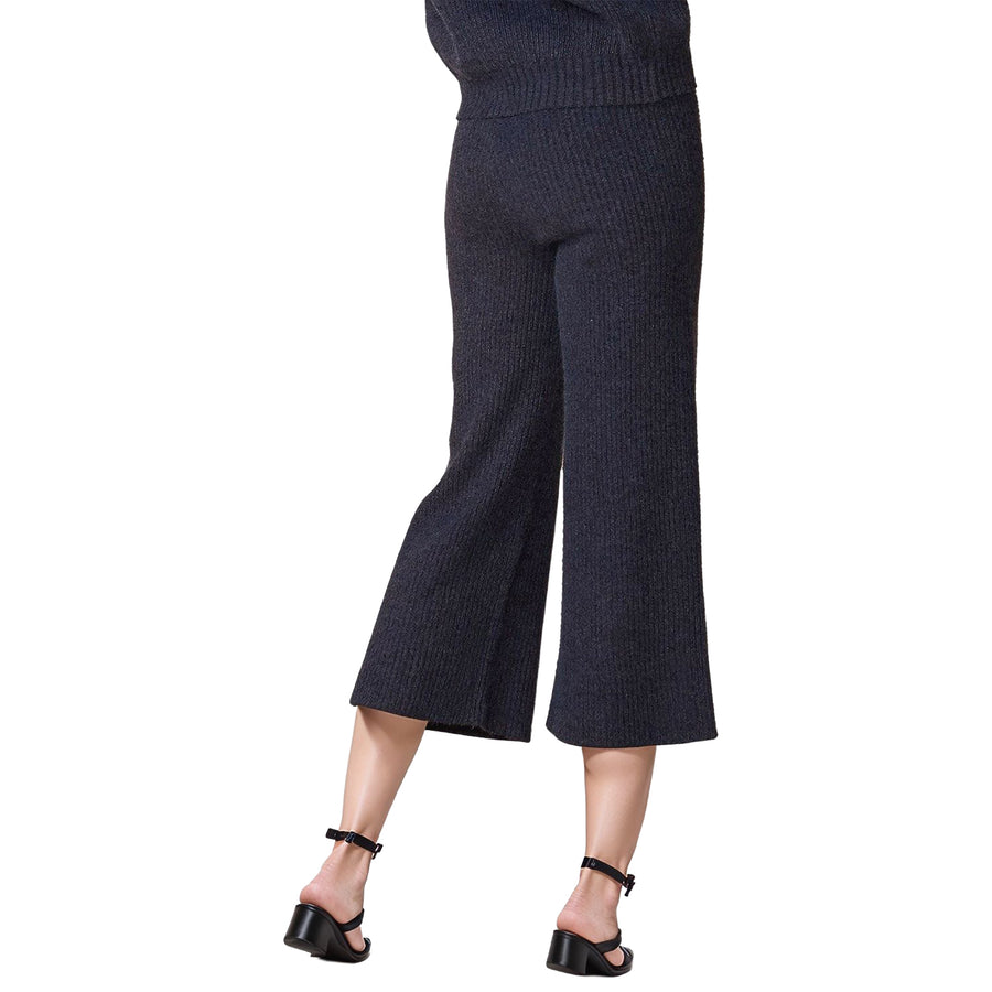 Women's Ribbed Crop Pants in Midnight