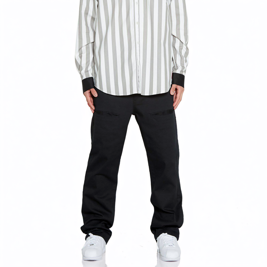 Konus Men's Baggy Chino Pants in Black - shopatkonus