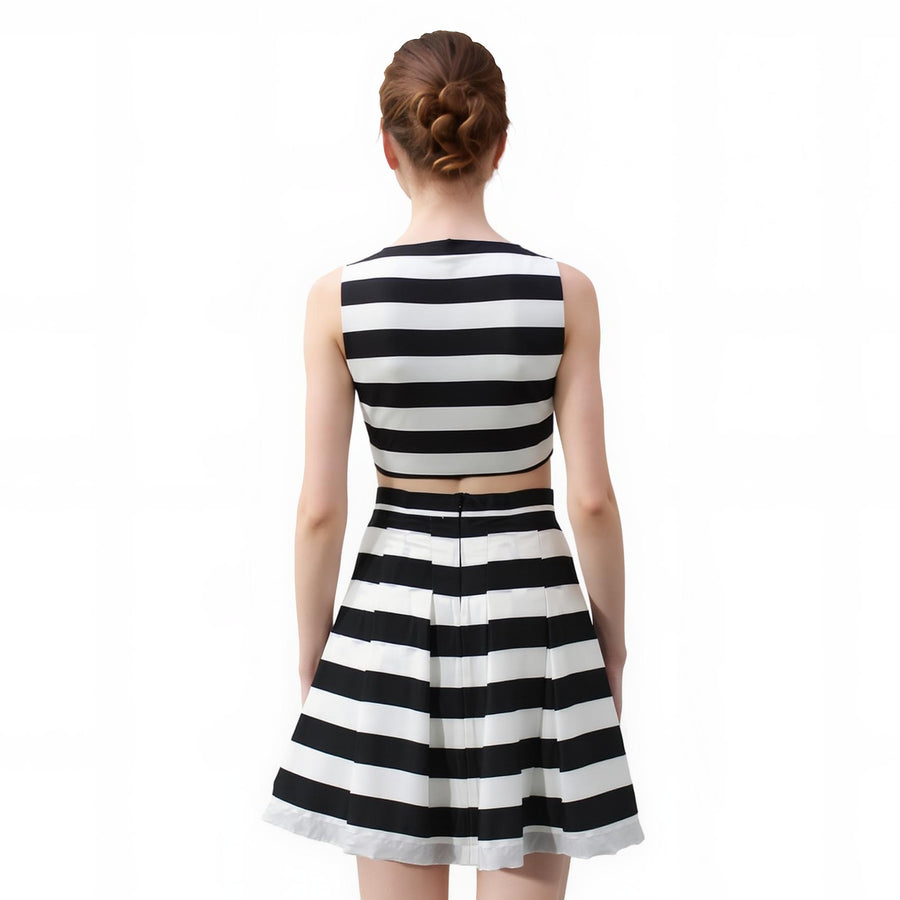 Ro & De Women's A-Line Stripe Midi Skirt - shopatkonus