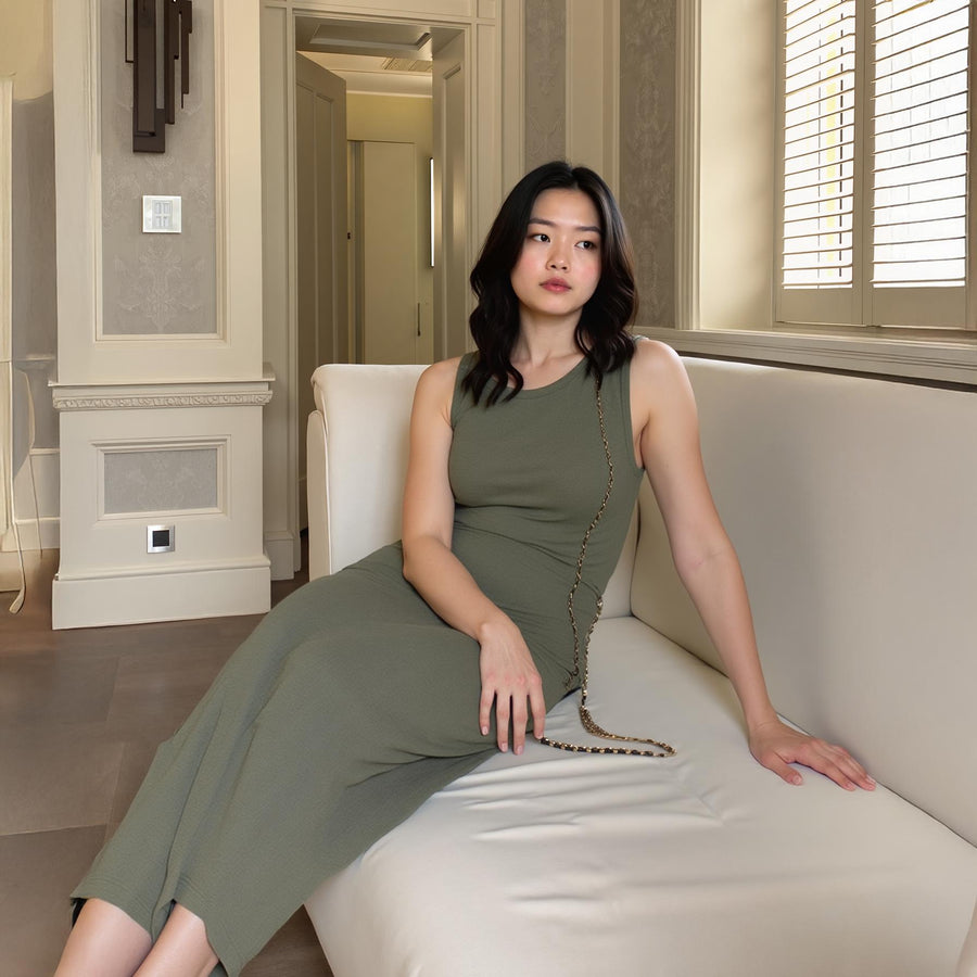 Women's Sleeveless Scoop Neck Maxi Dress - shopatkonus