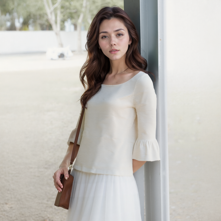 Womens Ottoman Rib Knit Blouse - shopatkonus