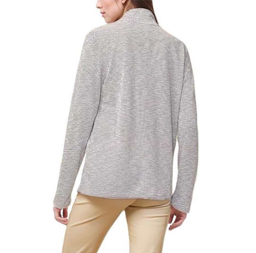 Pleione Women's Self-tie Mock Neck Sweater Top - shopatkonus