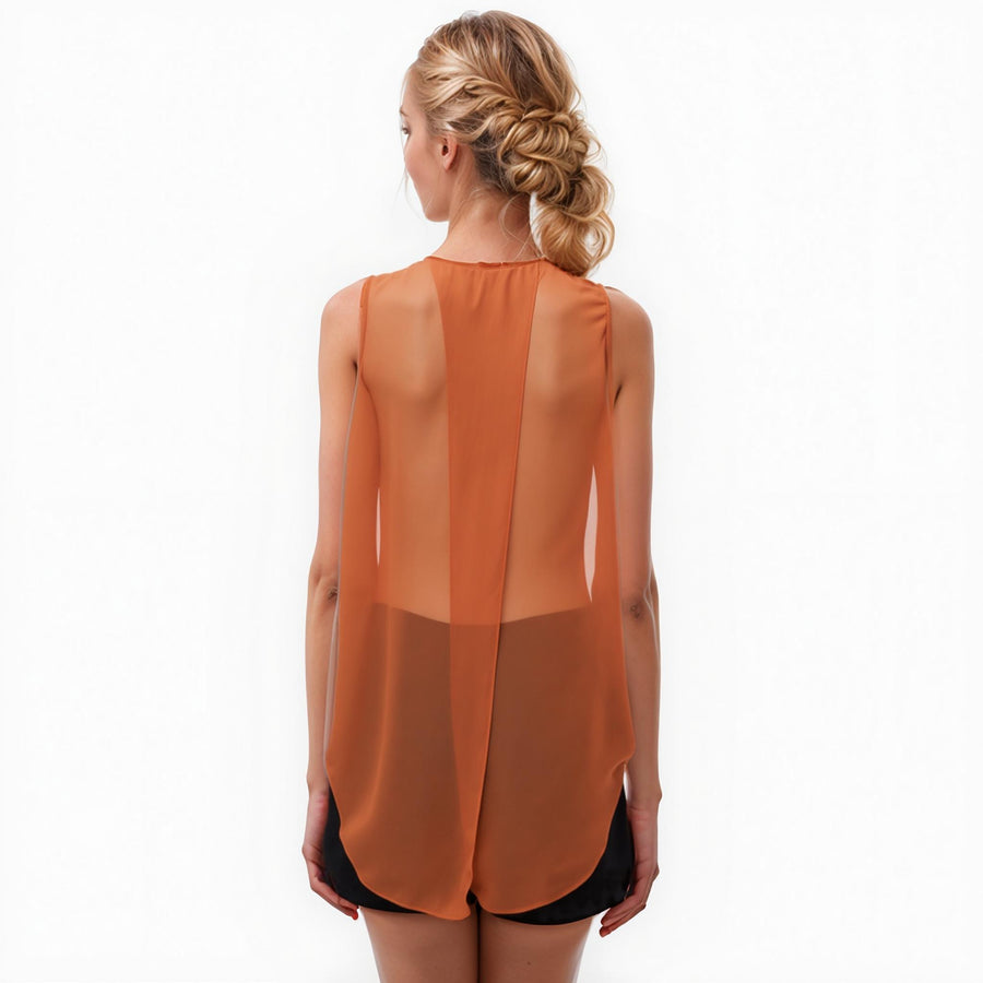Women's Sleeveless Wrap Blouse In Bittersweet - shopatkonus