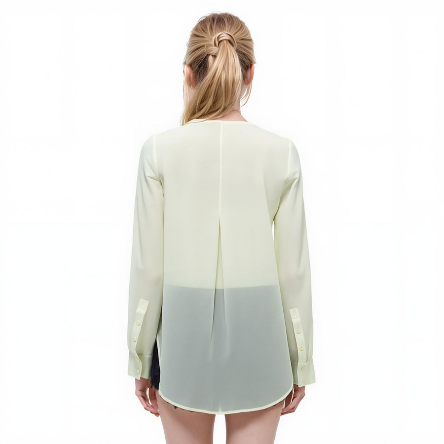 Ro & De Women's Sheer Button Up Blouse - shopatkonus