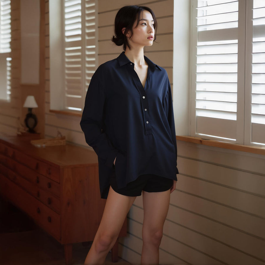 Women's Hi Lo Button Up Shirt Blouse - shopatkonus