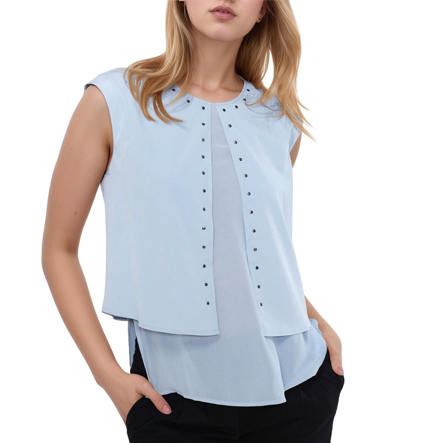Women's Sleeveless Rivet Trim Top - shopatkonus