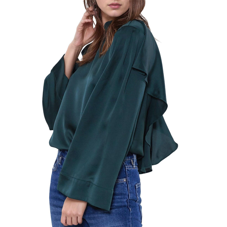 Women's Ruffle Back Sleeve Top - shopatkonus