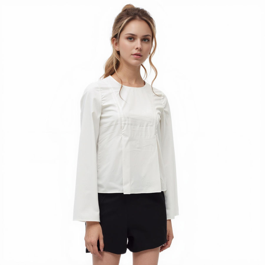 Women's Long Sleeve Front Slit Top - shopatkonus