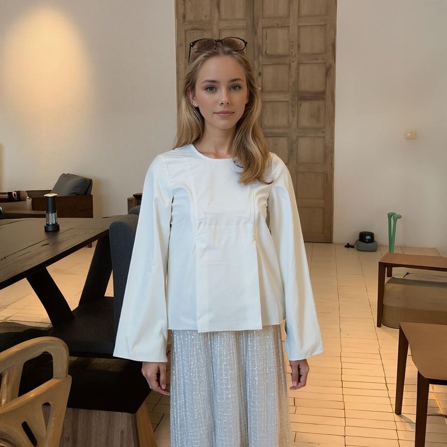 Women's Long Sleeve Front Slit Top - shopatkonus