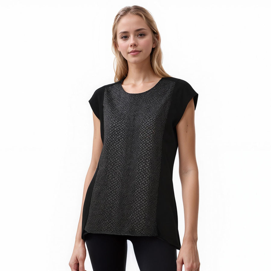 Ro & De Women's Snake Skin Print Cap Sleeve Top - shopatkonus