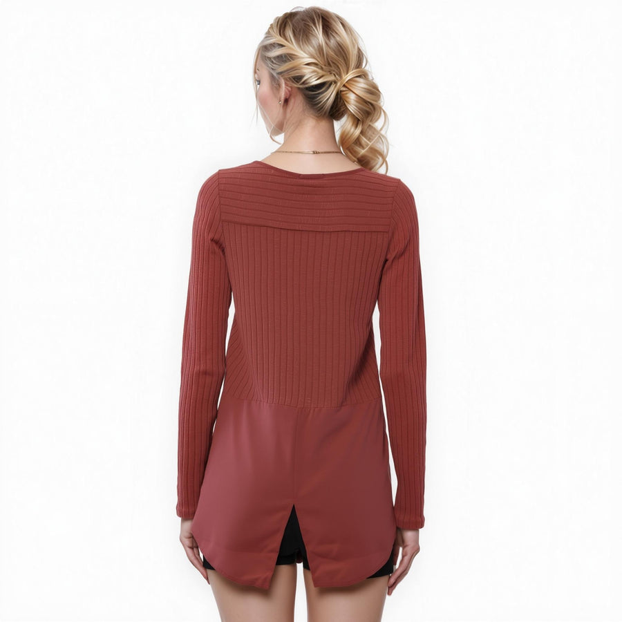 Ro & De Women's Ribbed Cutout Back Tunic - shopatkonus