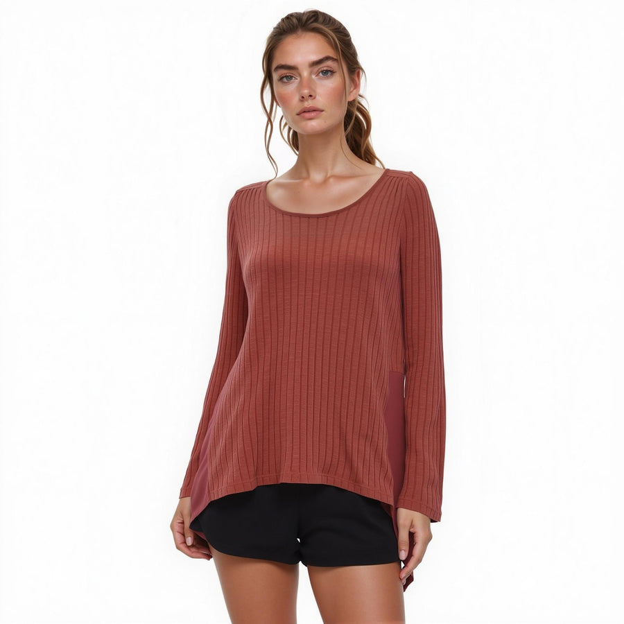 Ro & De Women's Ribbed Cutout Back Tunic - shopatkonus