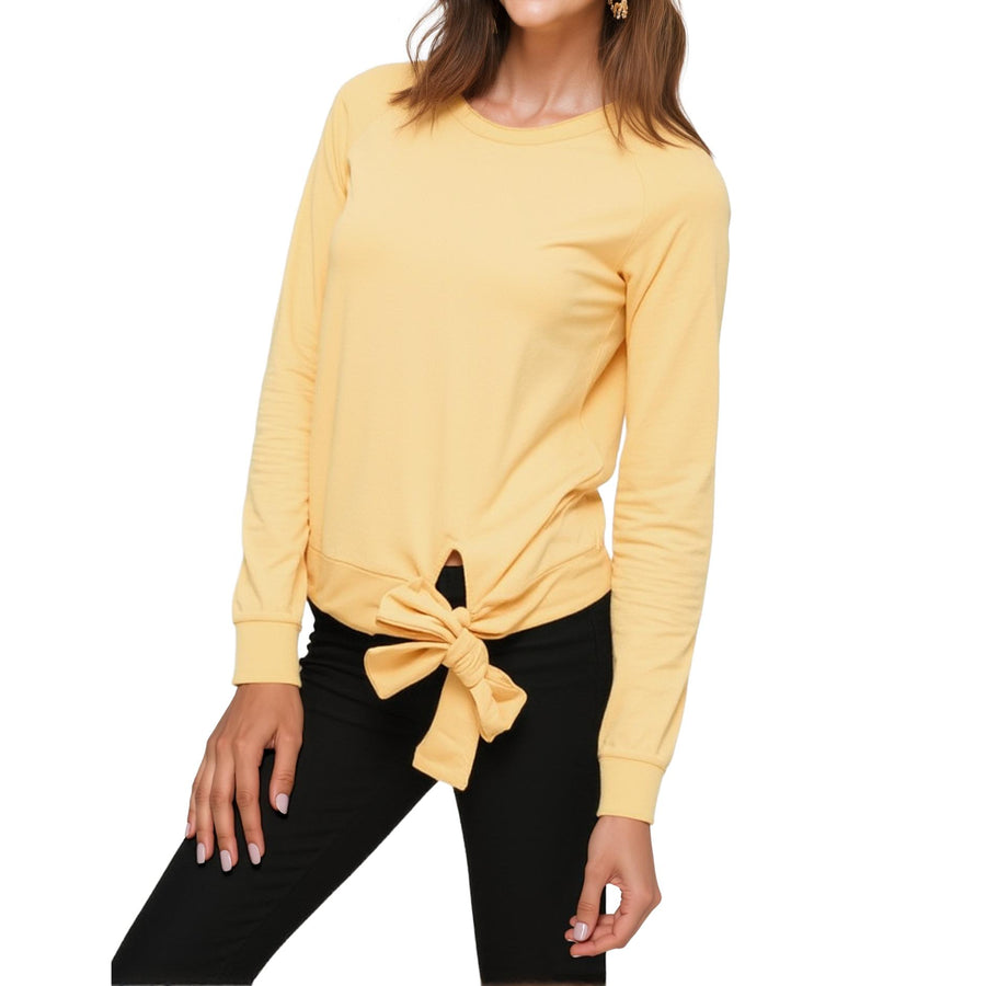 Women's Crew Neck Tie Knot Sweatshirt - shopatkonus