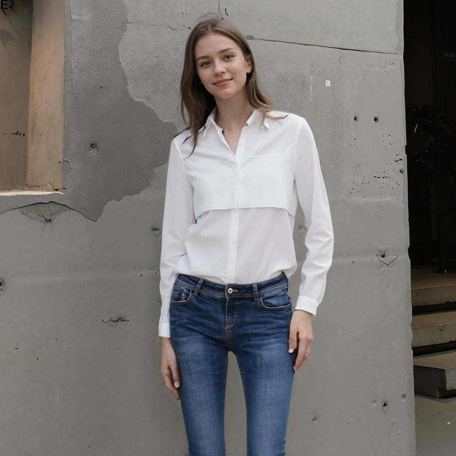 Ro & De Basic Button Down Blouse - shopatkonus