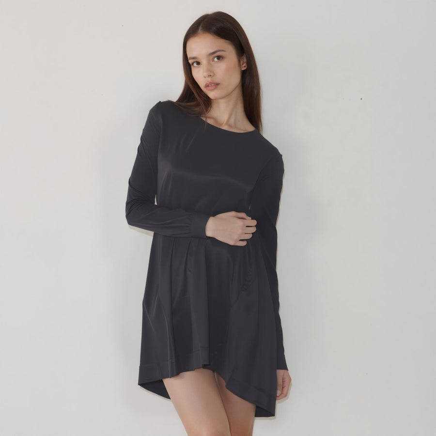 Women's Basic Long Sleeve Crew Neck Dress - shopatkonus