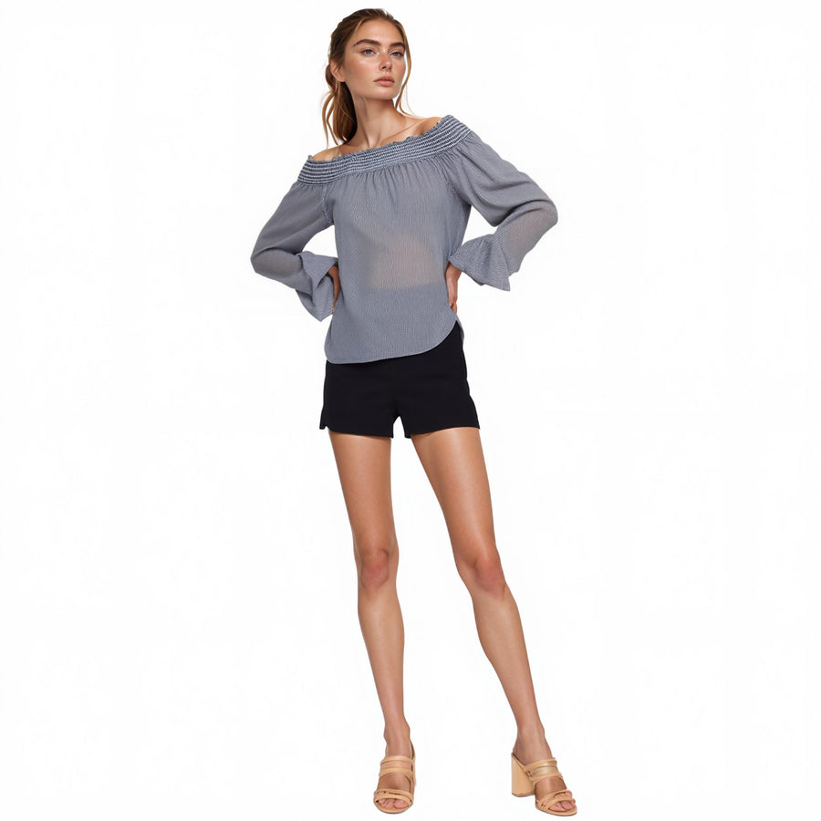 Women's Smocked Off Shoulder Top - shopatkonus