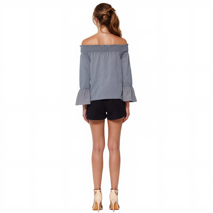 Women's Smocked Off Shoulder Top - shopatkonus