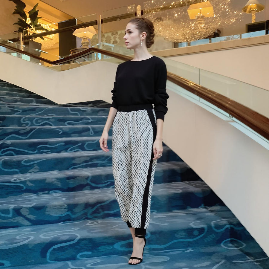 Women's Printed Casual Cuffed Hem Pants - shopatkonus