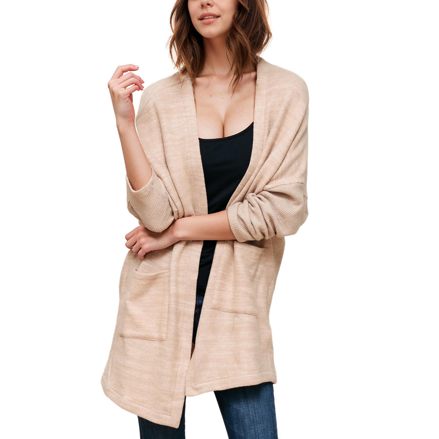 Women's Basic Cardigan In Camel - shopatkonus