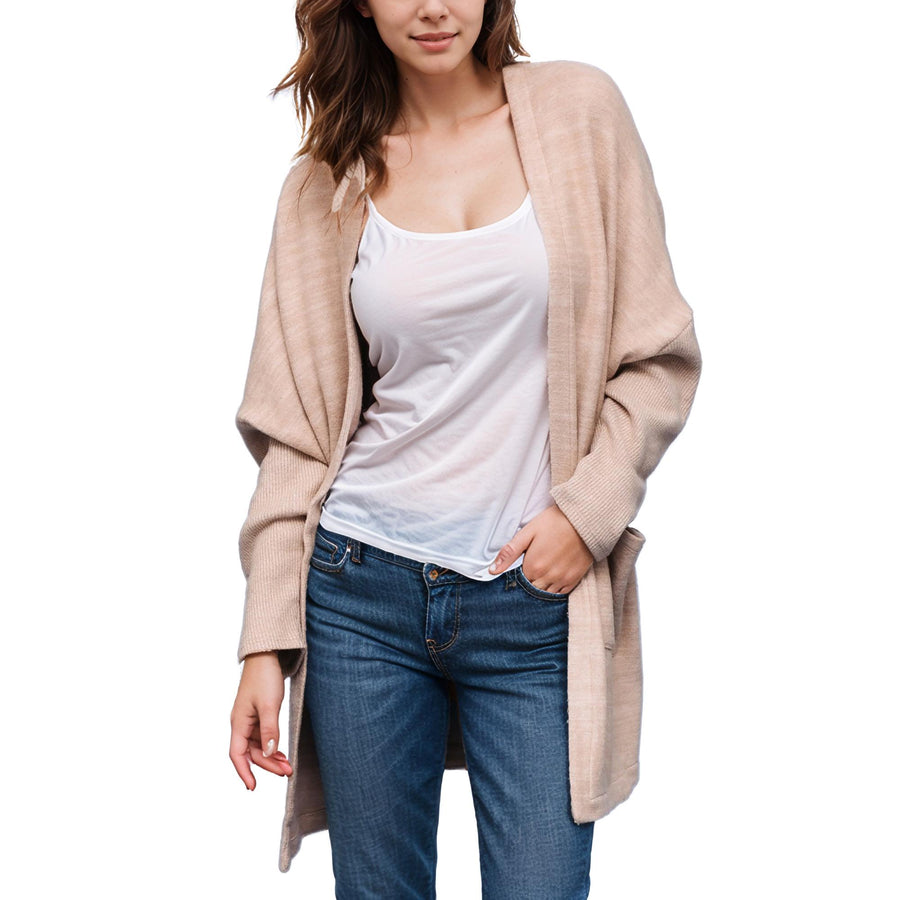 Women's Basic Cardigan In Camel - shopatkonus
