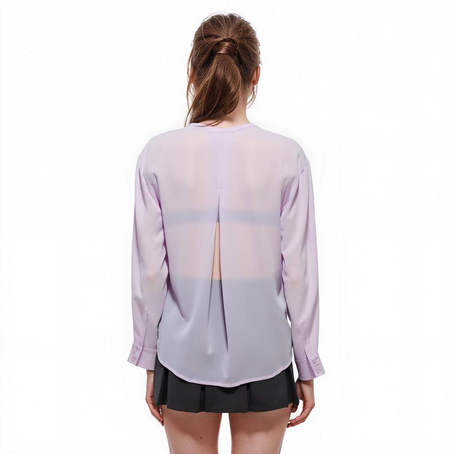 Ro & De V-Neck Wrap Hem Blouse - shopatkonus