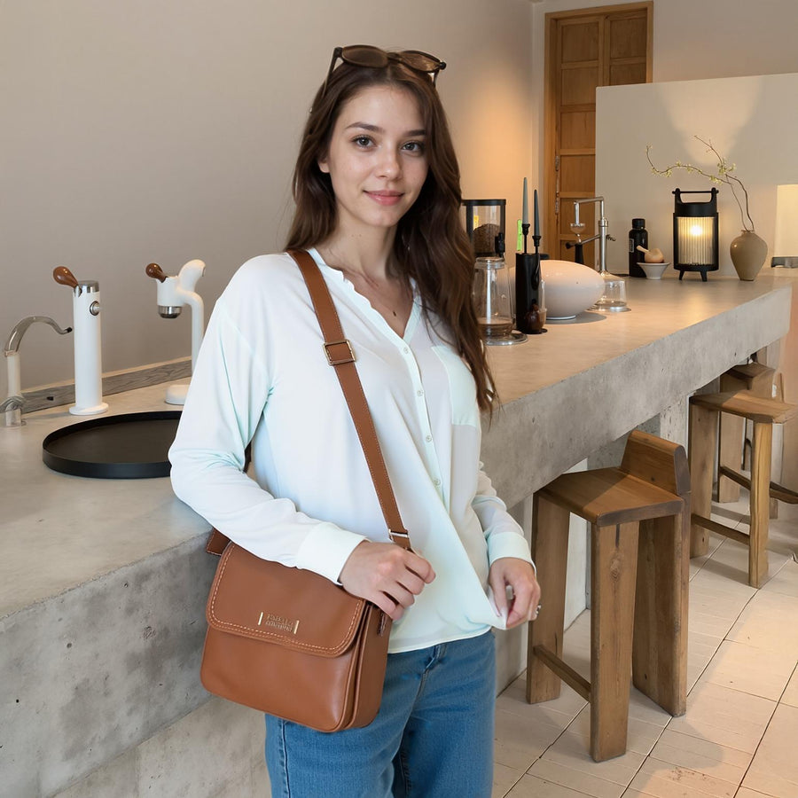 Ro & De V-Neck Wrap Hem Blouse - shopatkonus