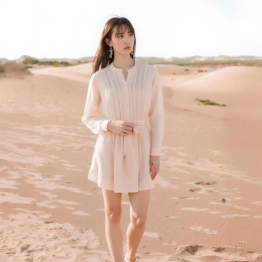 Women's 100% Silk Pleated Dress - shopatkonus