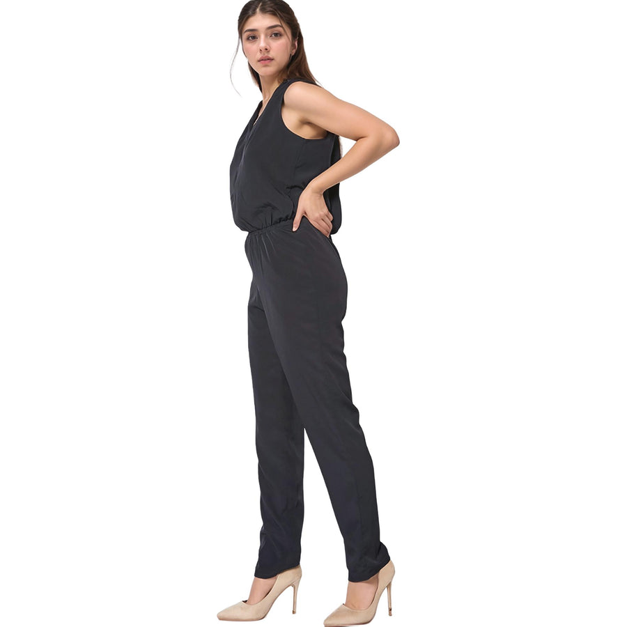 Women's Light Formal Sleeveless V-Neck Jumpsuit - shopatkonus