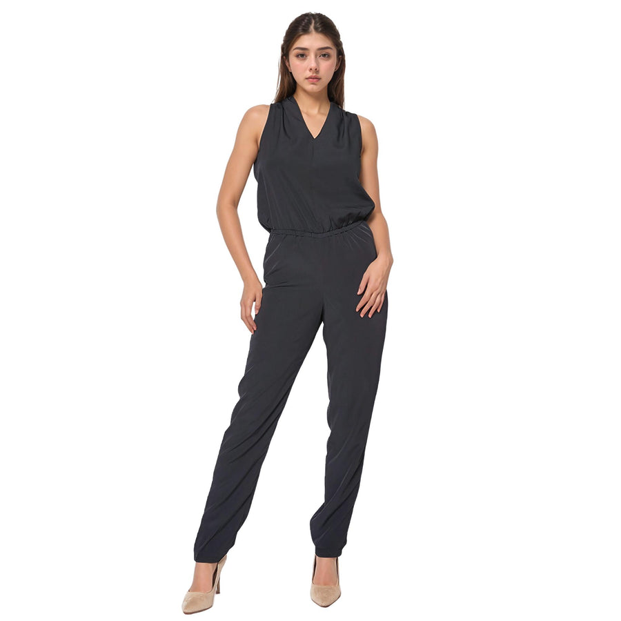 Women's Light Formal Sleeveless V-Neck Jumpsuit - shopatkonus