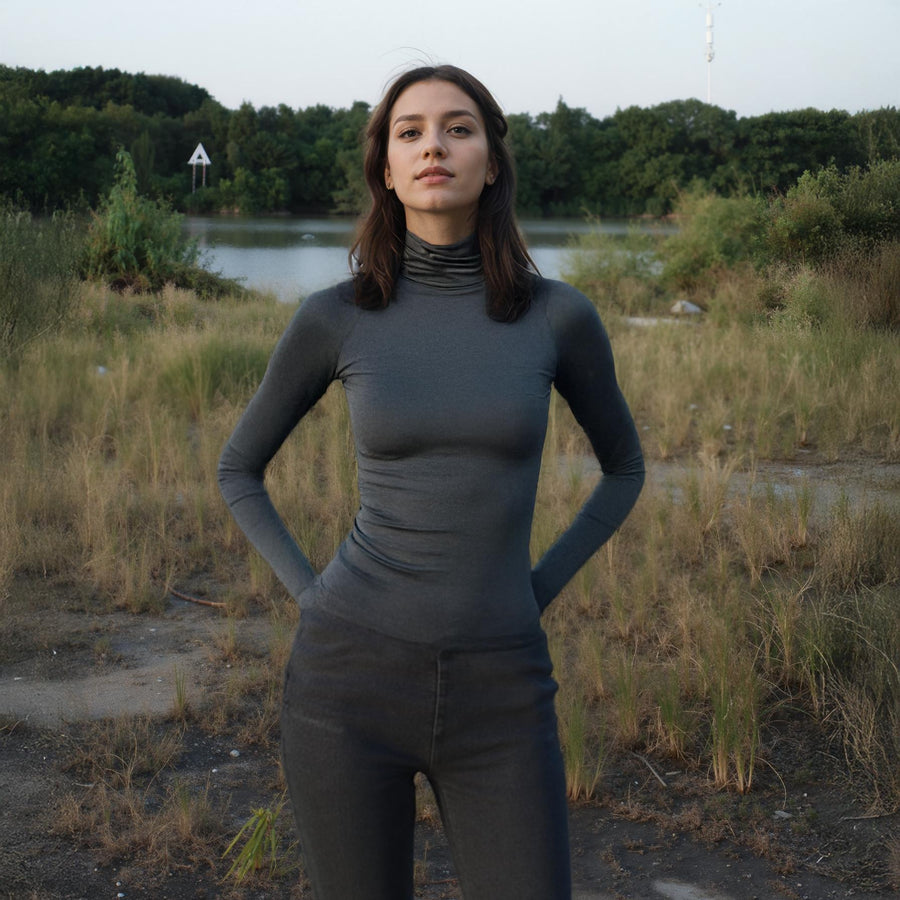 Women's Turtle Neck Fitted Top - shopatkonus
