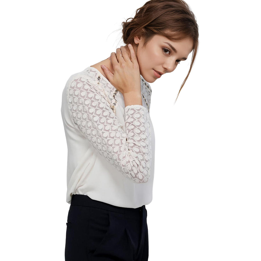 Ro & De Women's Lace Contrast Top - shopatkonus