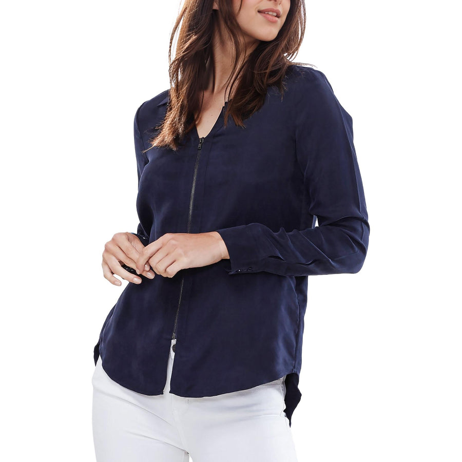 Women's Zip Up Shirt Blouse - shopatkonus
