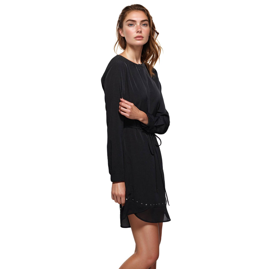 Women's Studded Tie Strap Dress In Black - shopatkonus