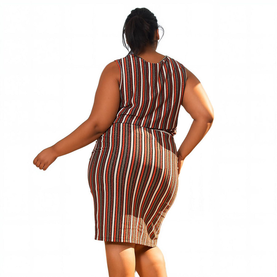 Pleione Plus Size Gathered Multi Print Midi Skirt - shopatkonus