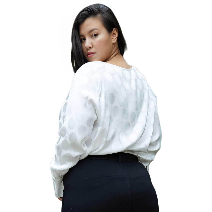 Pleione Plus Size Women's Cross Front Crewneck Blouse Top - shopatkonus